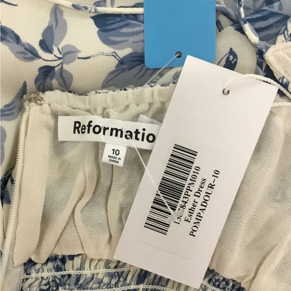 Reformation Floral Blue and White Women's Dress - Picture 4 of 6